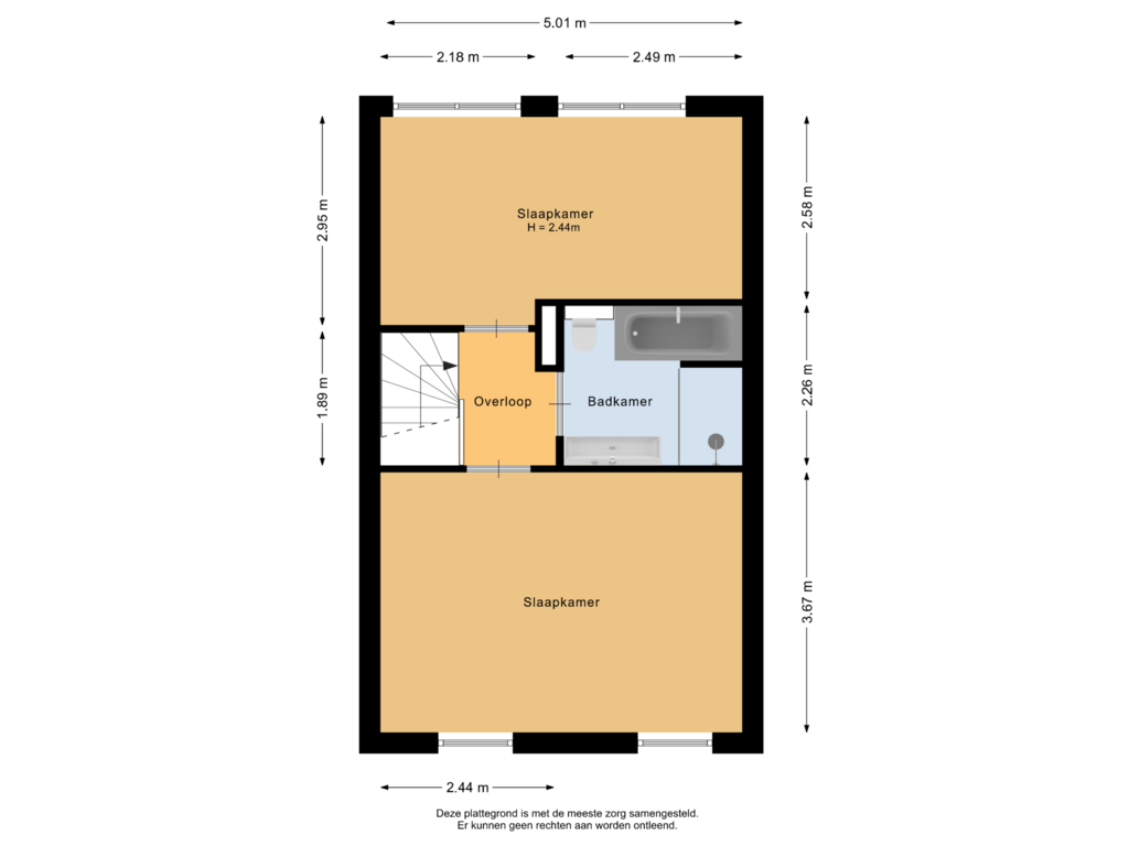 View floorplan of Tweede verdieping of Waddenring 223