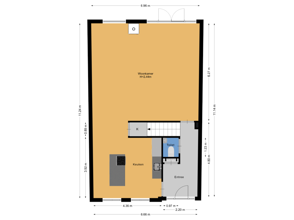 Bekijk plattegrond van Begane grond van Fluweelmos 12