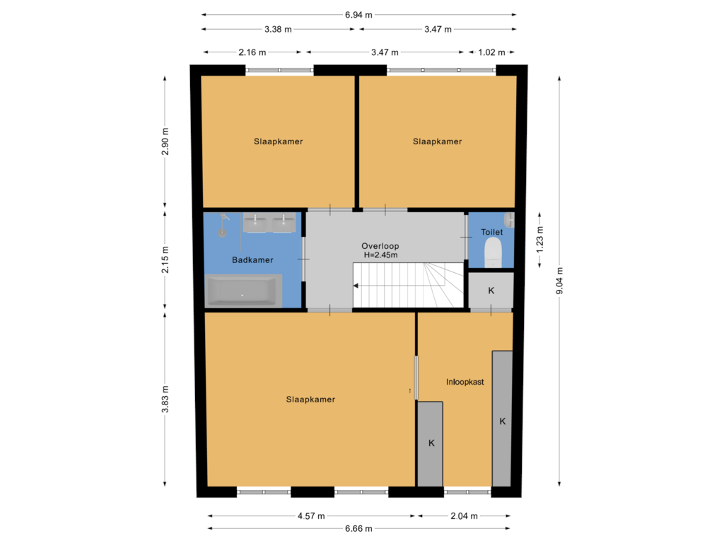 Bekijk plattegrond van Eerste verdieping van Fluweelmos 12