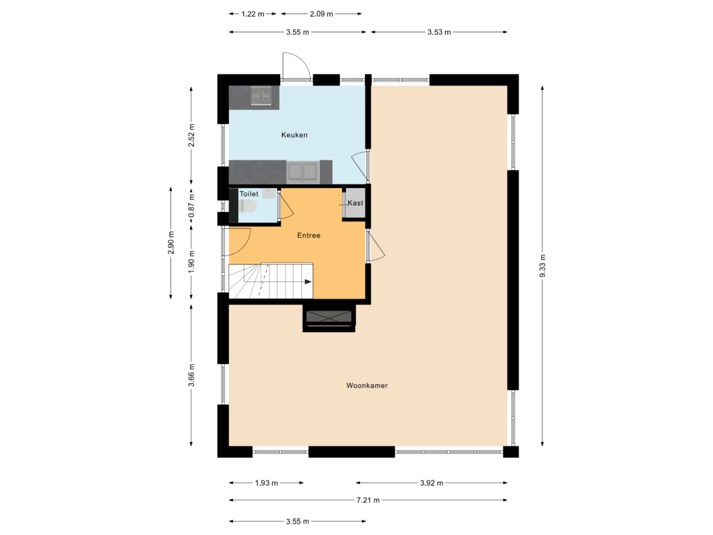 Bekijk plattegrond van Begane Grond van de Dinkel 2