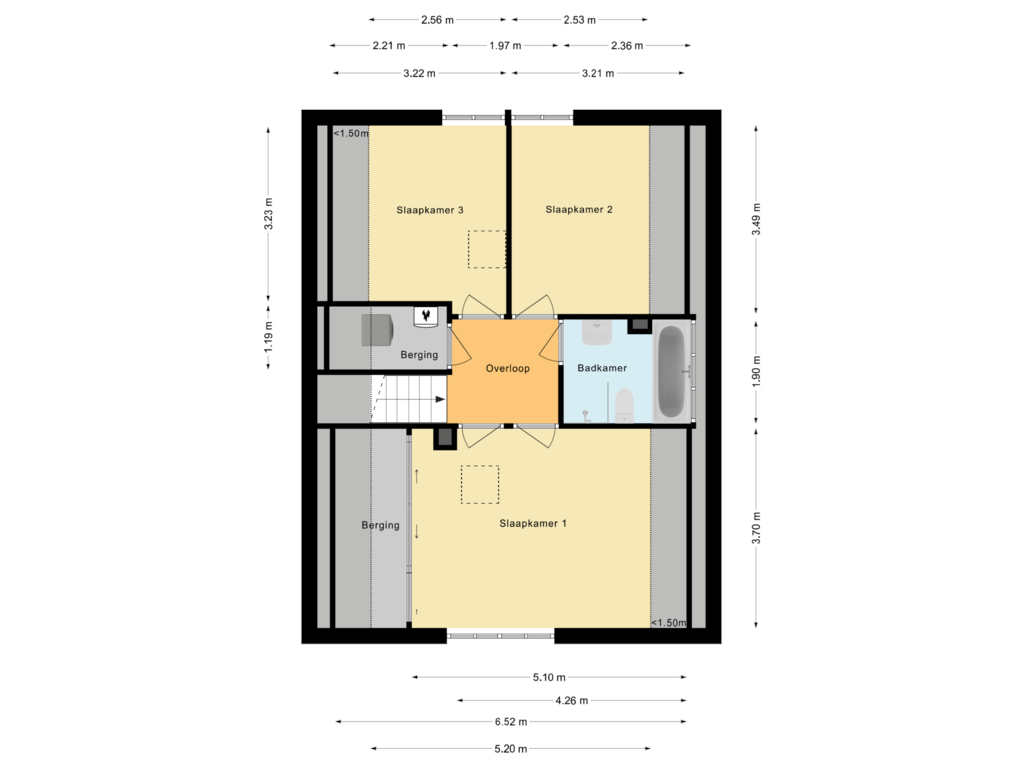 Bekijk plattegrond van Eerste Verdieping van de Dinkel 2