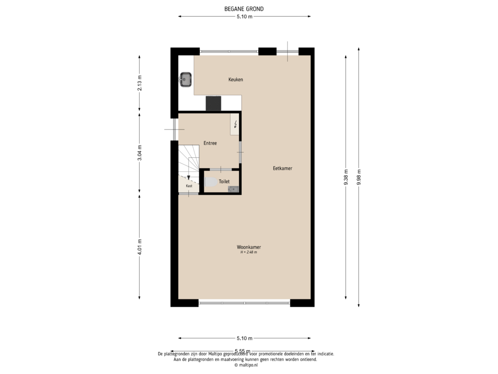 Bekijk plattegrond van Begane grond van Bussenbongerd 13