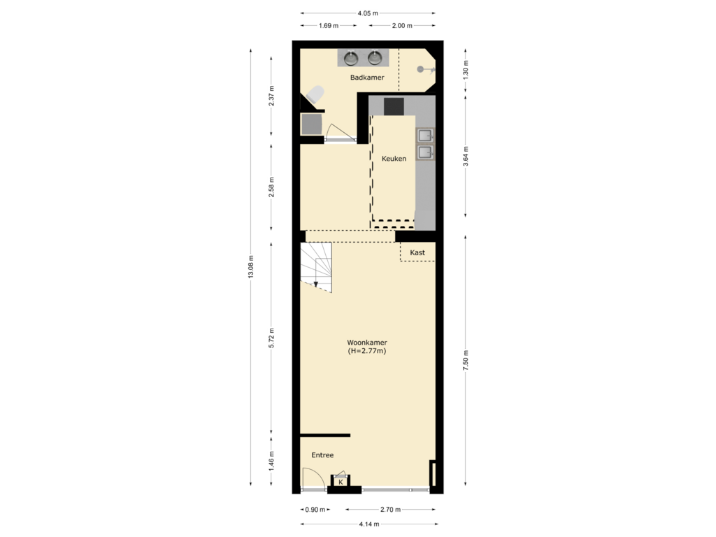 Bekijk plattegrond van begane grond van Villastraat 91