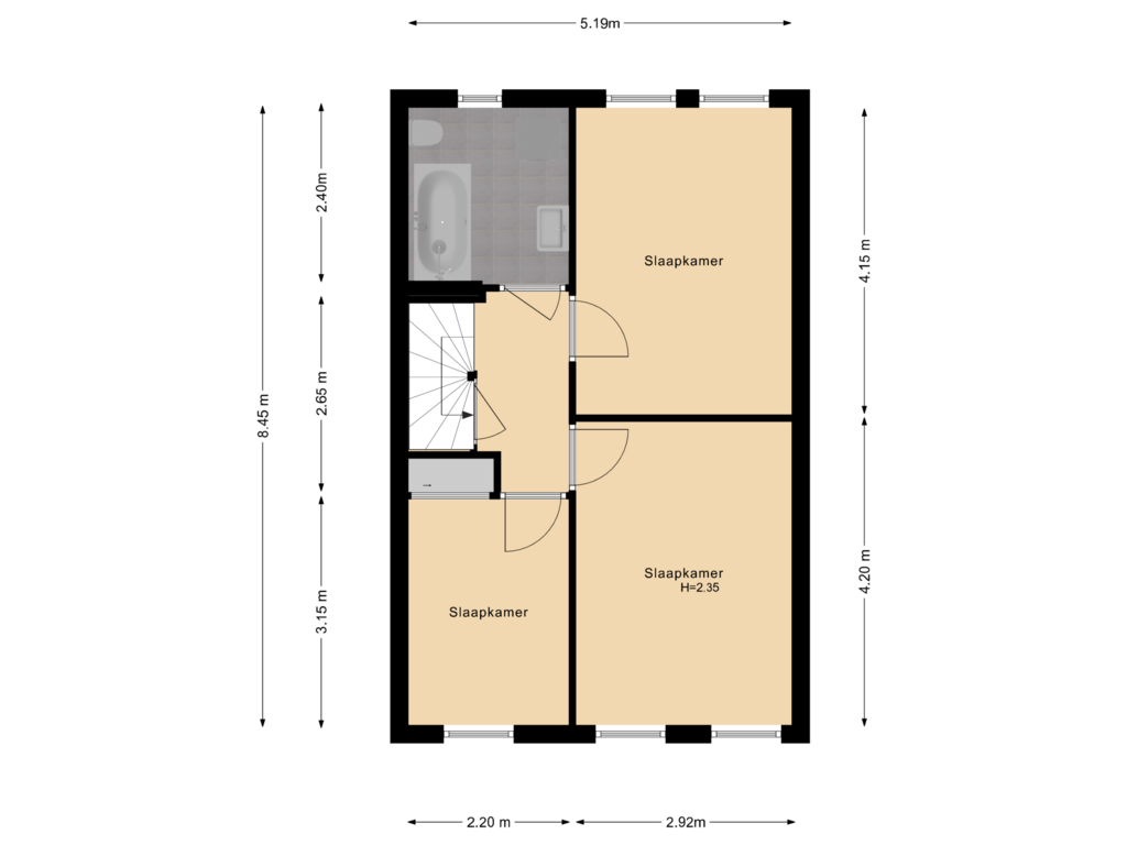 View floorplan of 1e Verdieping of Windmolen 66