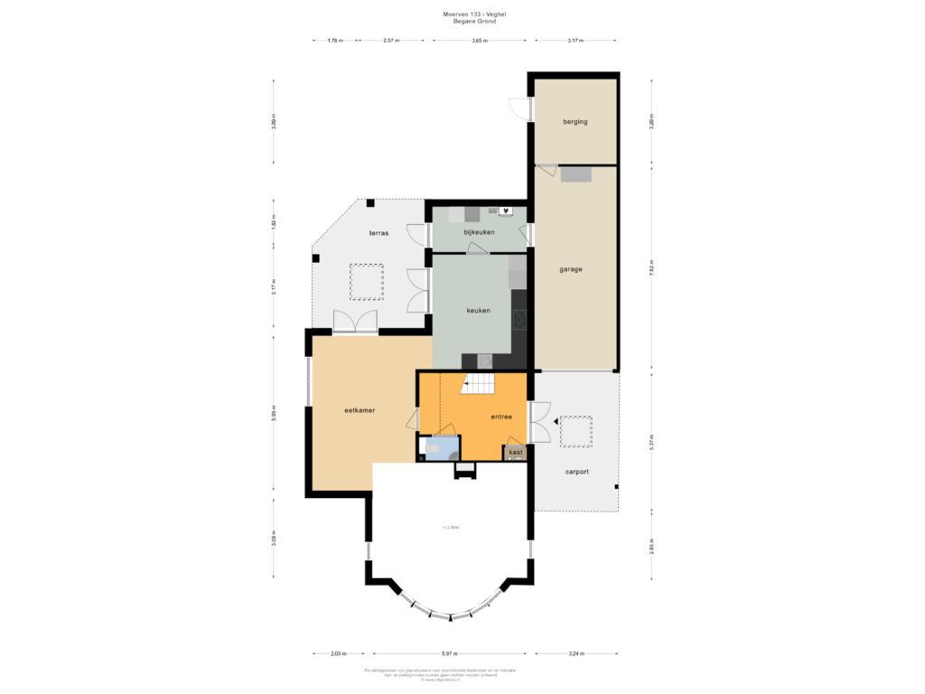 Bekijk plattegrond van BEGANE GROND van Moerven 133