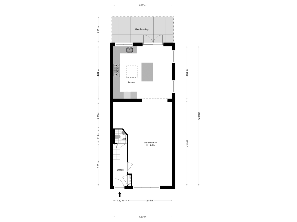 View floorplan of Begane Grond of Kees Delfsweg 18