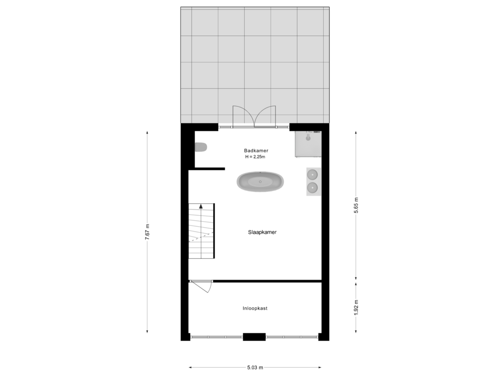 View floorplan of 1e Verdieping of Kees Delfsweg 18