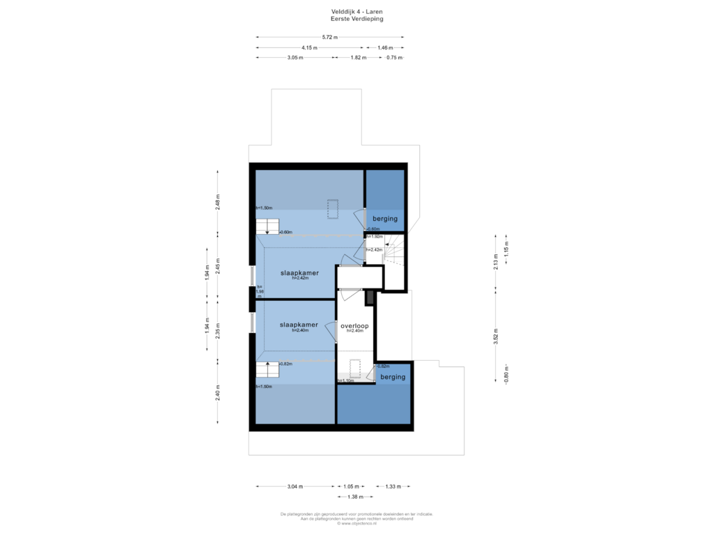 Bekijk plattegrond van EERSTE VERDIEPING van Velddijk 4