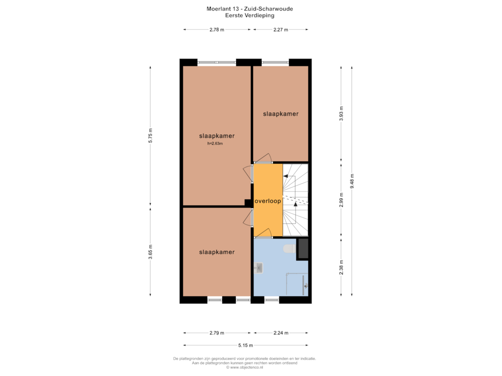 Bekijk plattegrond van EERSTE VERDIEPING van Moerlant 13