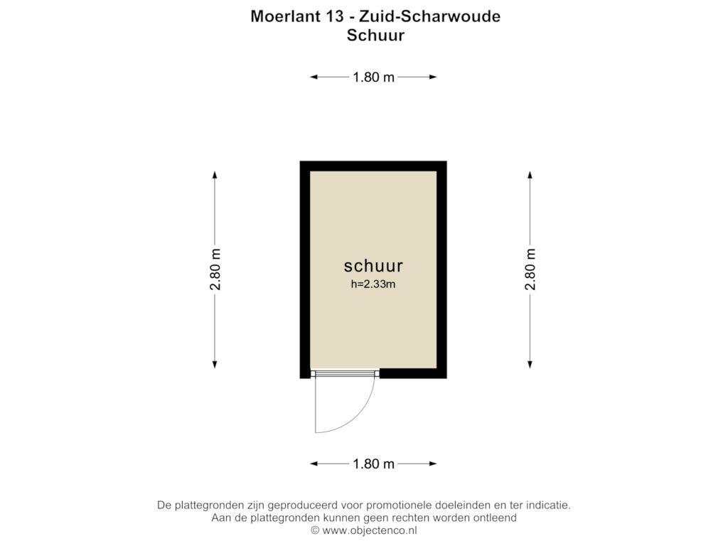 Bekijk plattegrond van SCHUUR van Moerlant 13