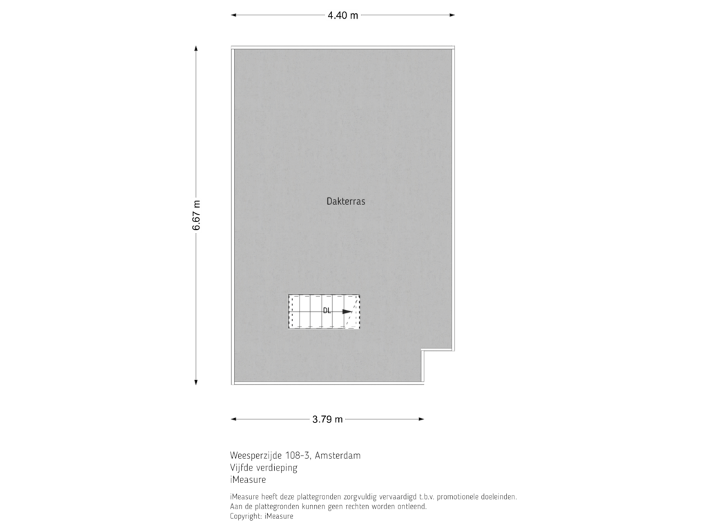 View floorplan of Dakterras of Weesperzijde 108-3