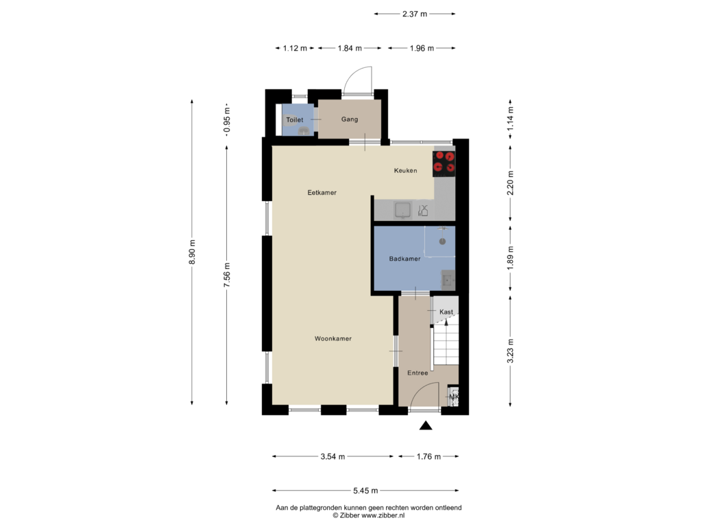 Bekijk plattegrond van Begane grond van Meenteweg 79