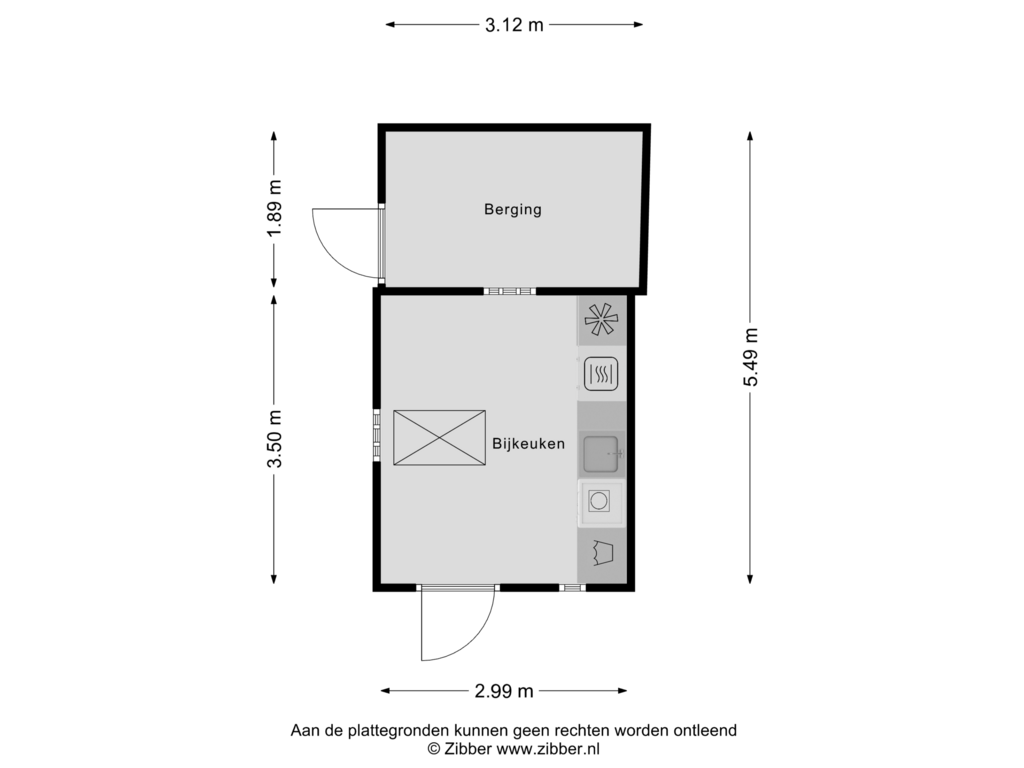 Bekijk plattegrond van Bijgebouw van Meenteweg 79