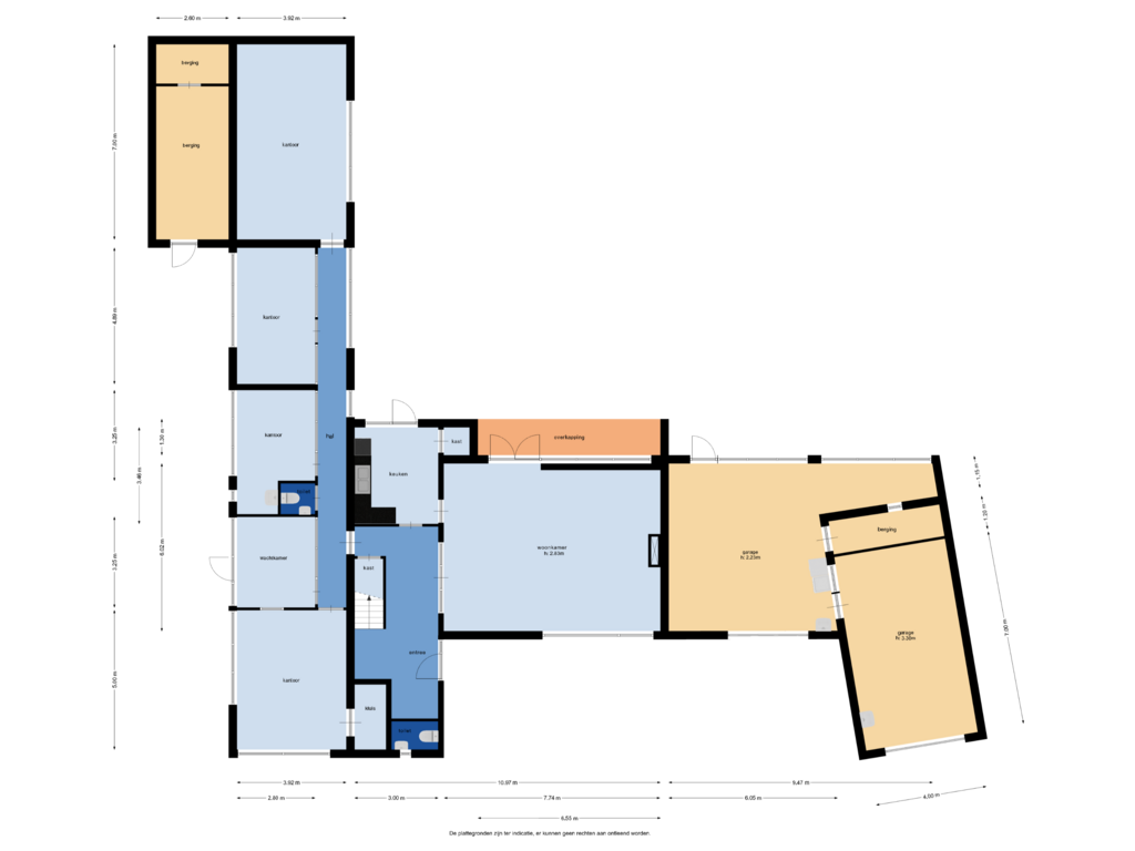 View floorplan of begane grond of Oude Bredaseweg 96