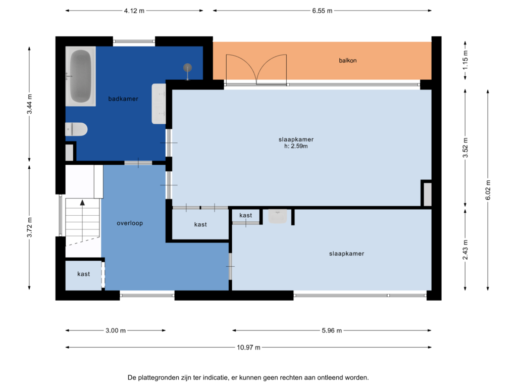 View floorplan of verdieping of Oude Bredaseweg 96