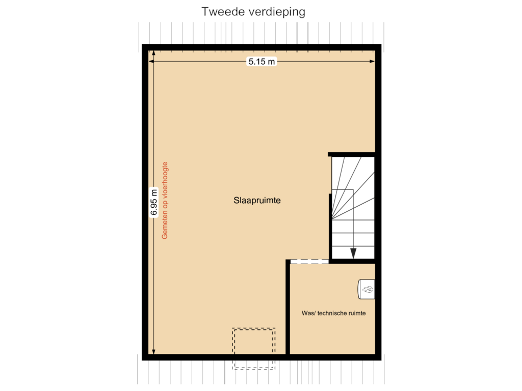 View floorplan of Tweede verdieping of Handelskade 27