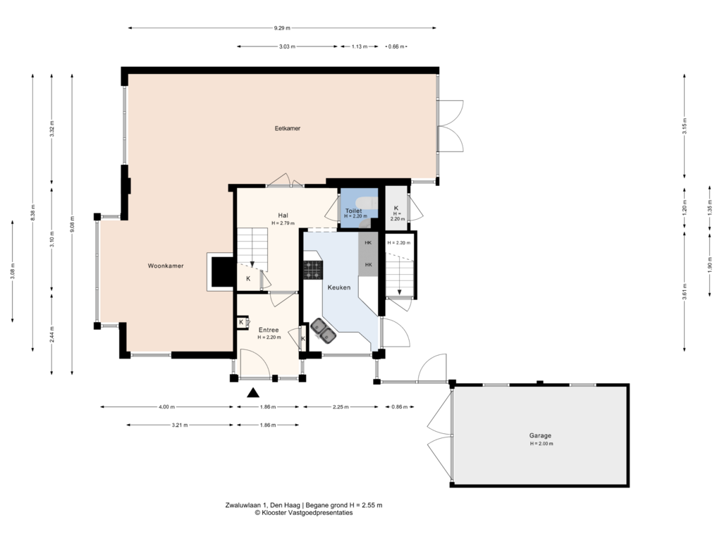 View floorplan of Begane grond of Zwaluwlaan 1