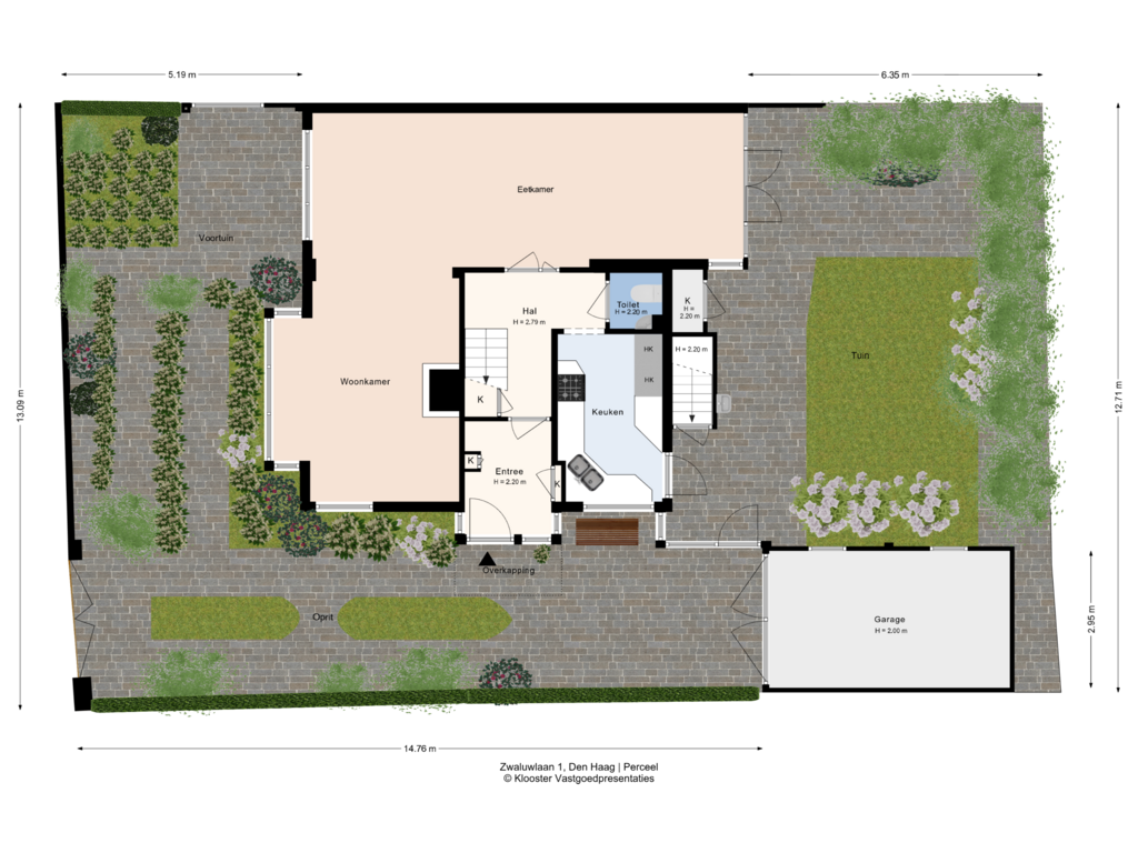 View floorplan of Perceel of Zwaluwlaan 1