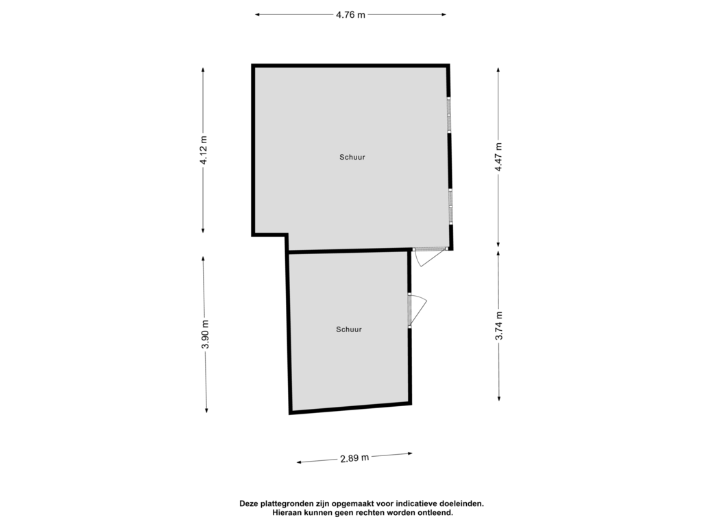 View floorplan of Schuur of Hoofdstraat Oost 19