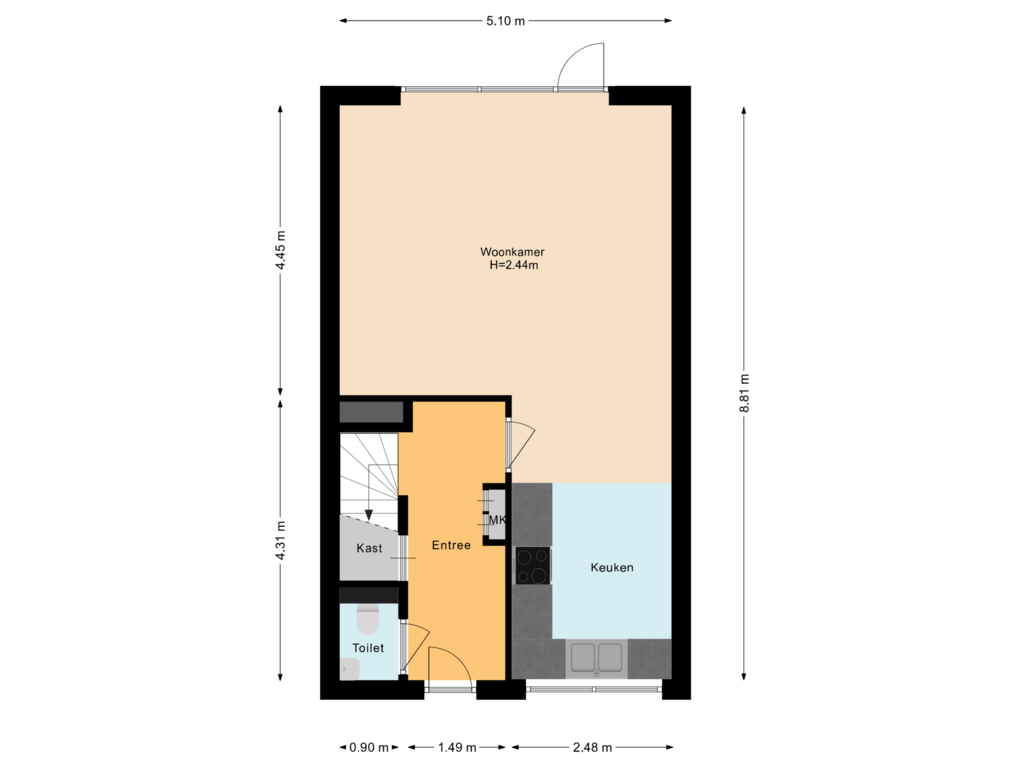 Bekijk plattegrond van Begane Grond van Stella Agsteribbeland 17