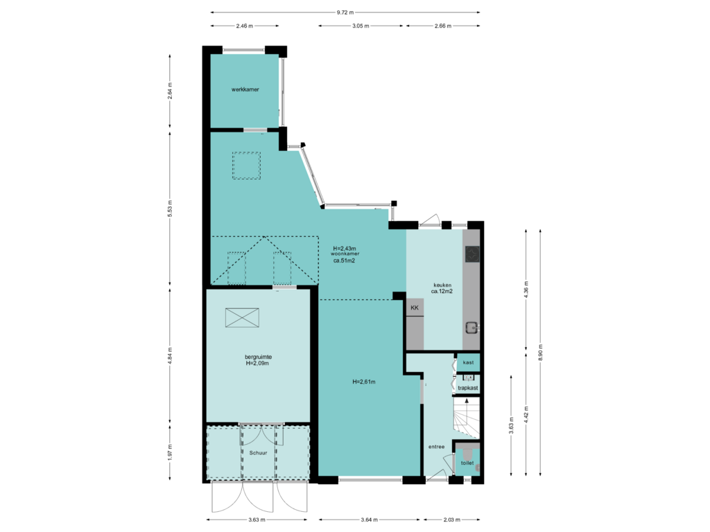 Bekijk plattegrond van Begane grond van Fahrenheitlaan 38