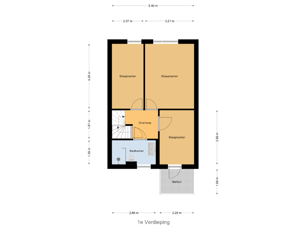 View floorplan of 1e Verdieping of Cruquiuskade 11