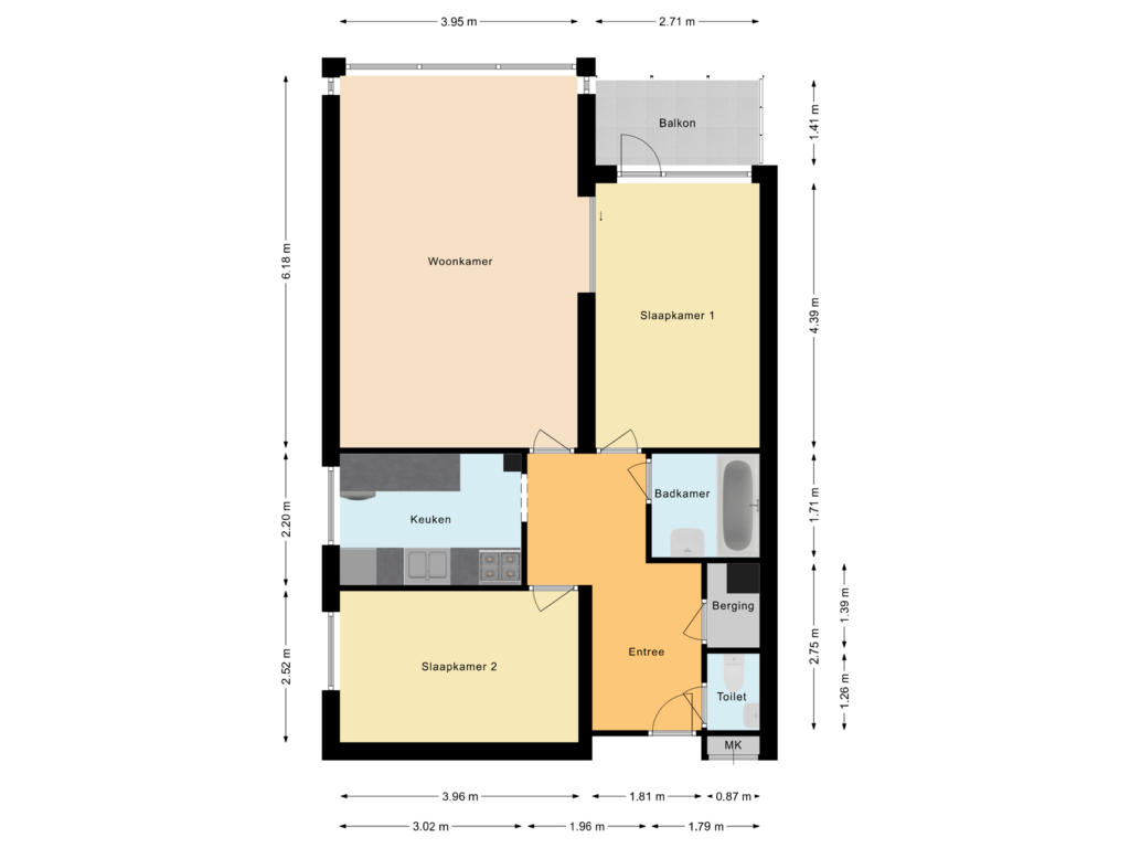 View floorplan of Appartement of Graan voor Visch 16225