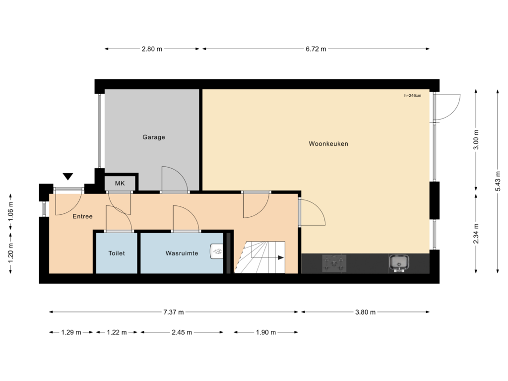 Bekijk plattegrond van Begane Grond van Okanhout 56