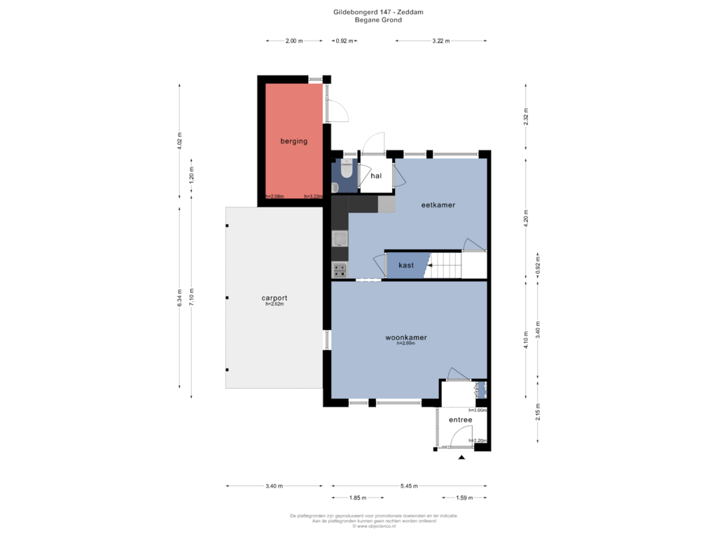 Bekijk plattegrond van BEGANE GROND van Gildebongerd 147