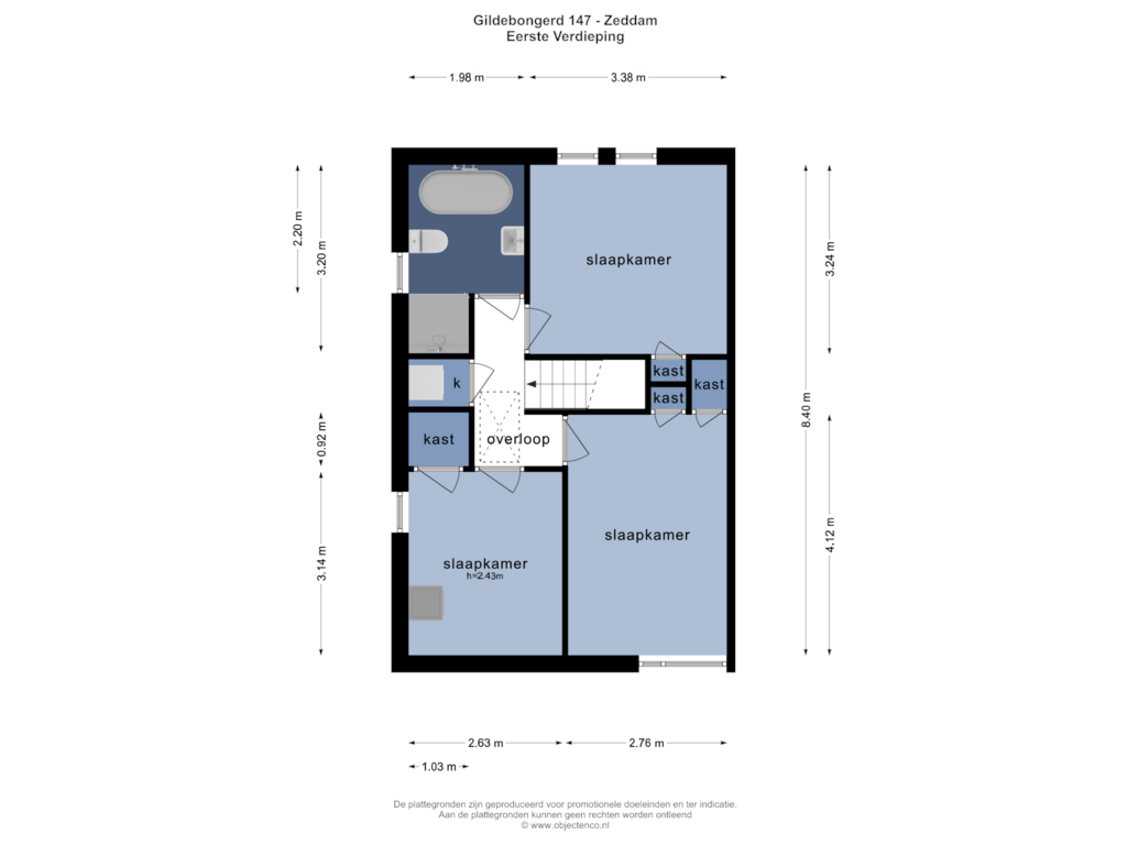 Bekijk plattegrond van EERSTE VERDIEPING van Gildebongerd 147