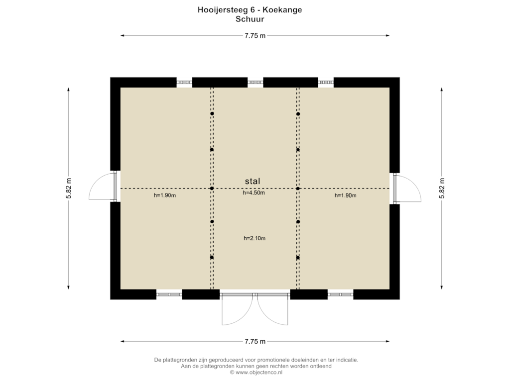 Bekijk plattegrond van SCHUUR 2 van Hooijersteeg 6