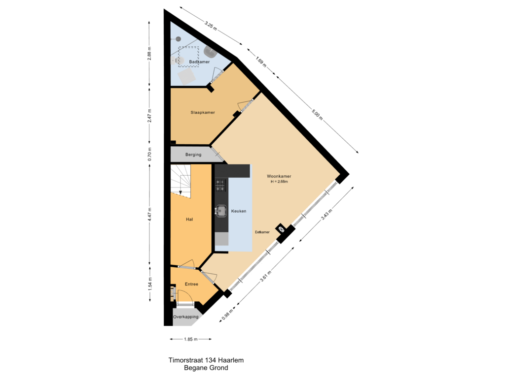 View floorplan of Begane grond of Timorstraat 134