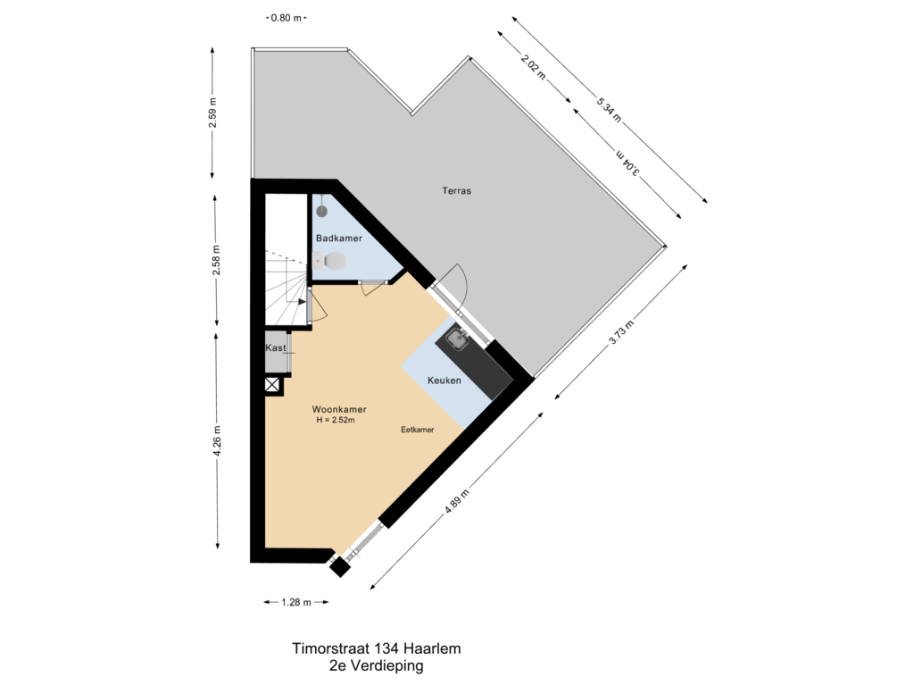 View floorplan of 2e Verdieping of Timorstraat 134