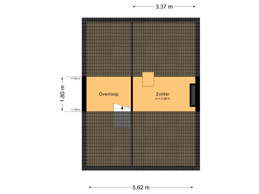 Bekijk plattegrond van Zolder van Pieter van der Deurelaan 15