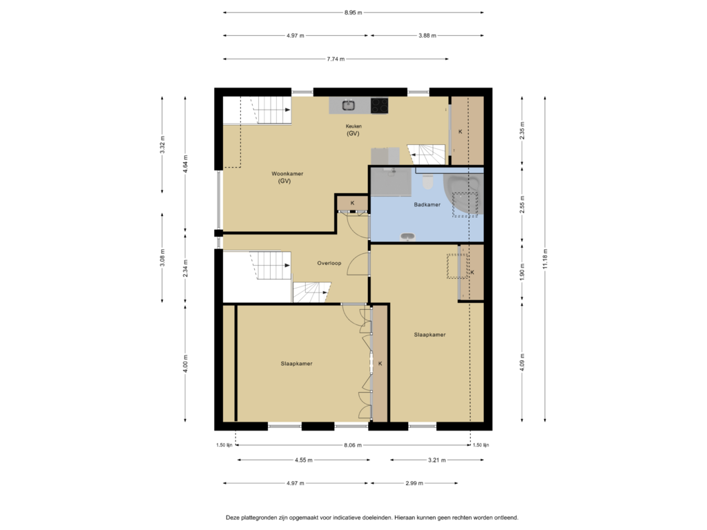 Bekijk plattegrond van 1e verdieping van Kerkstraat 16