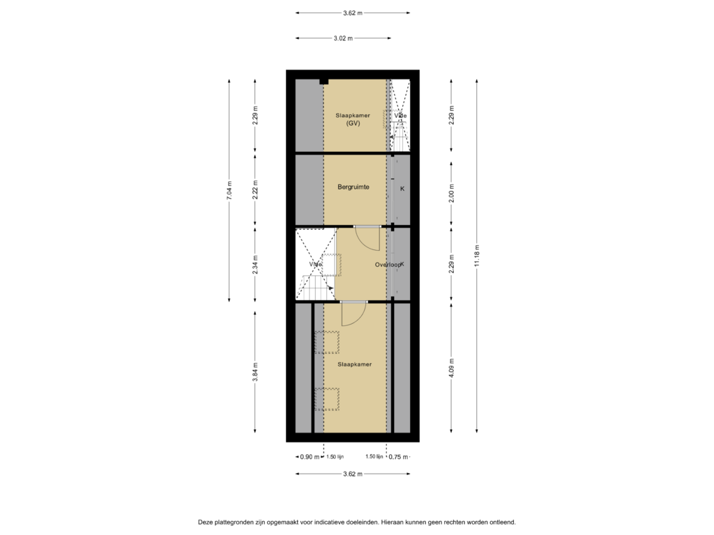 Bekijk plattegrond van 2e verdieping van Kerkstraat 16