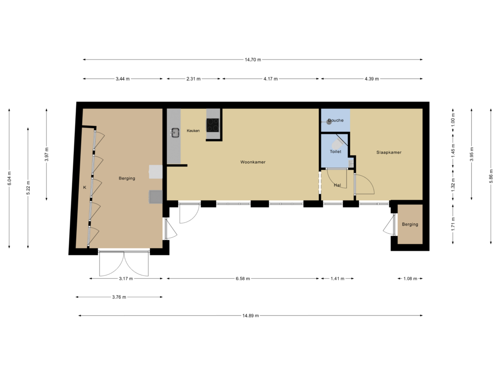 Bekijk plattegrond van Bijgebouw van Kerkstraat 16