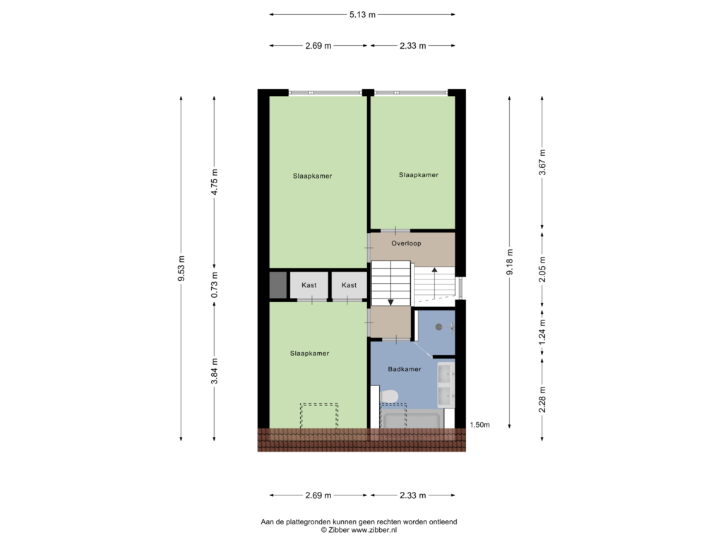 Bekijk plattegrond van Tweede verdieping van Bernhardstraat 47