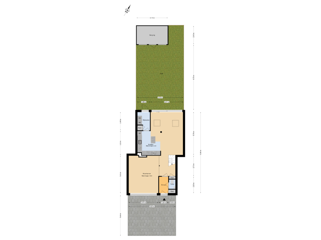 View floorplan of Begane grond tuin of Willem Frederikstraat 92