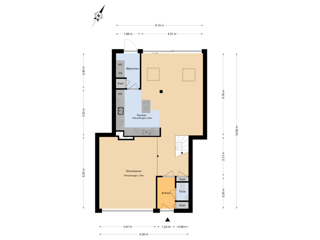 View floorplan of Begane grond of Willem Frederikstraat 92