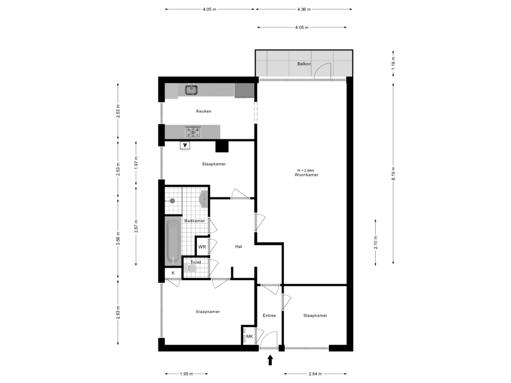 Bekijk plattegrond van Appartement van Waalstraat 96