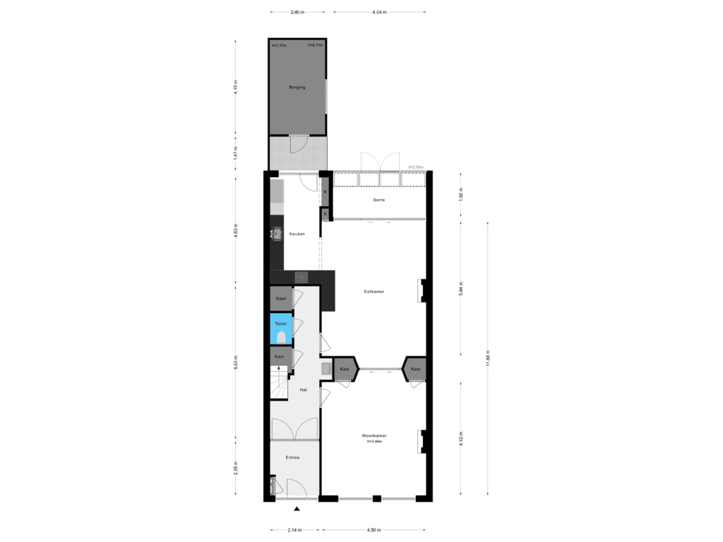 View floorplan of Begane Grond of Morsweg 38