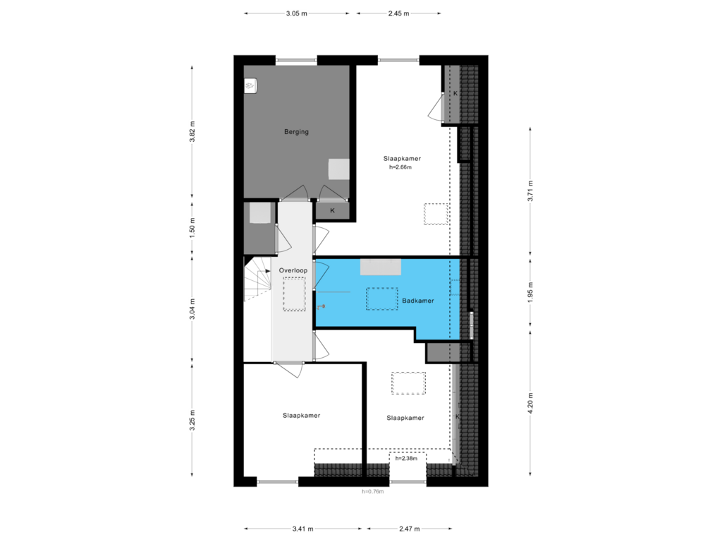 View floorplan of 2e Verdieping of Morsweg 38