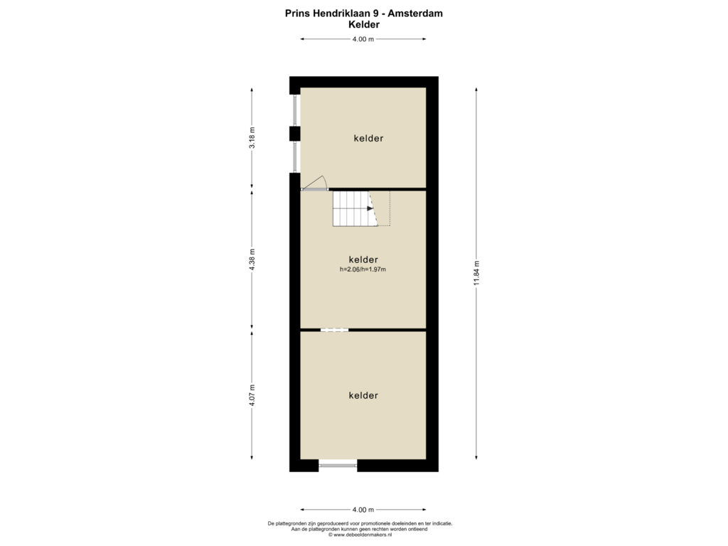 View floorplan of KELDER of Prins Hendriklaan 9