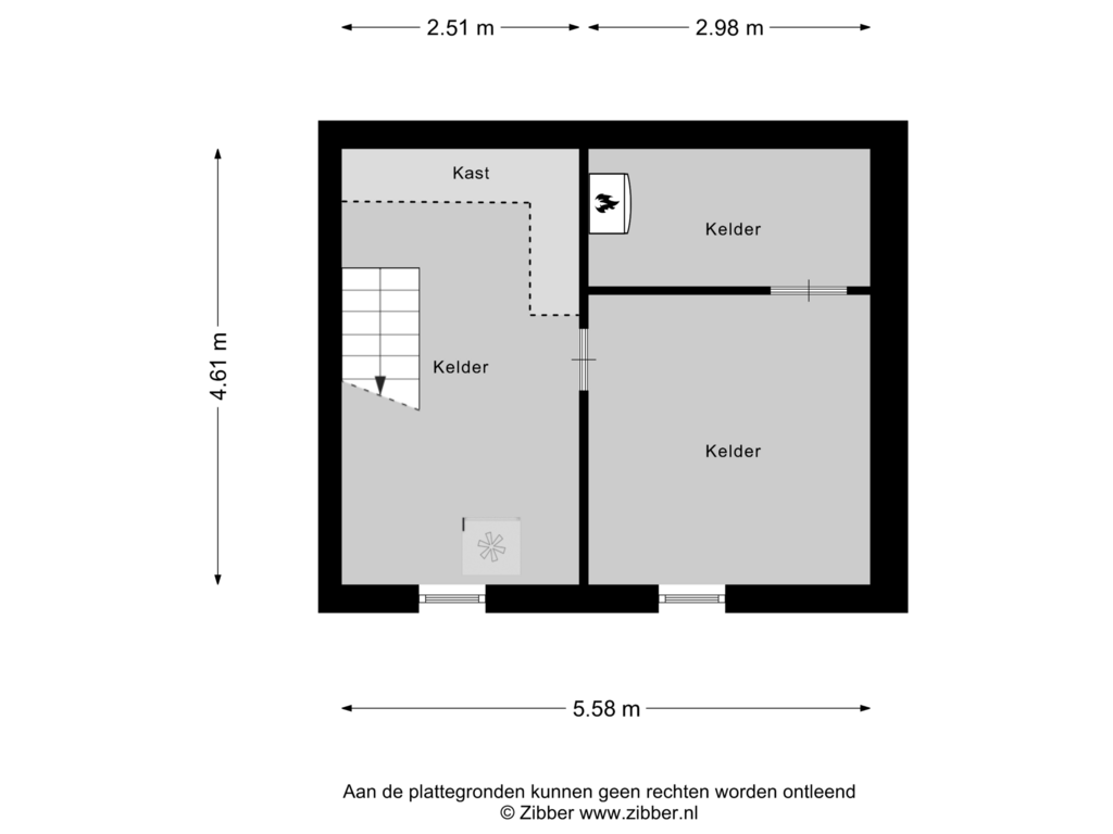 Bekijk plattegrond van Kelder van Herenstraat 102