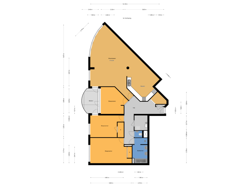 Bekijk plattegrond van 3e Verdieping van Berlageplan 147