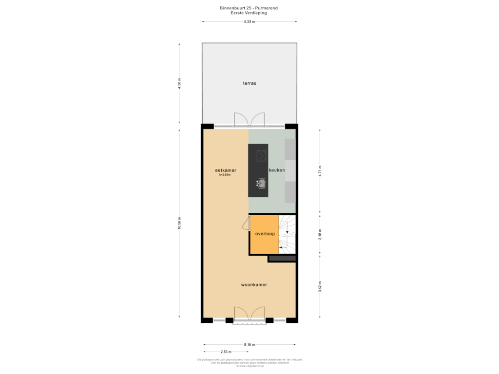 Bekijk plattegrond van EERSTE VERDIEPING van Binnenbuurt 25