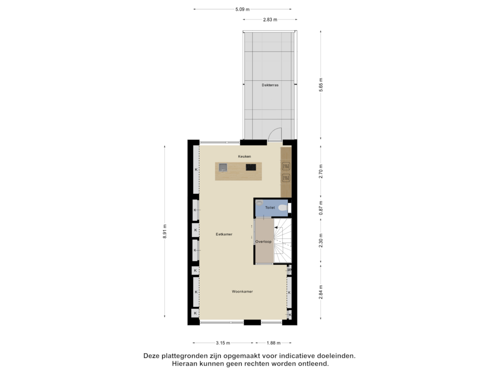 View floorplan of Eerste Verdieping of Jan van Avennesstraat 49-B