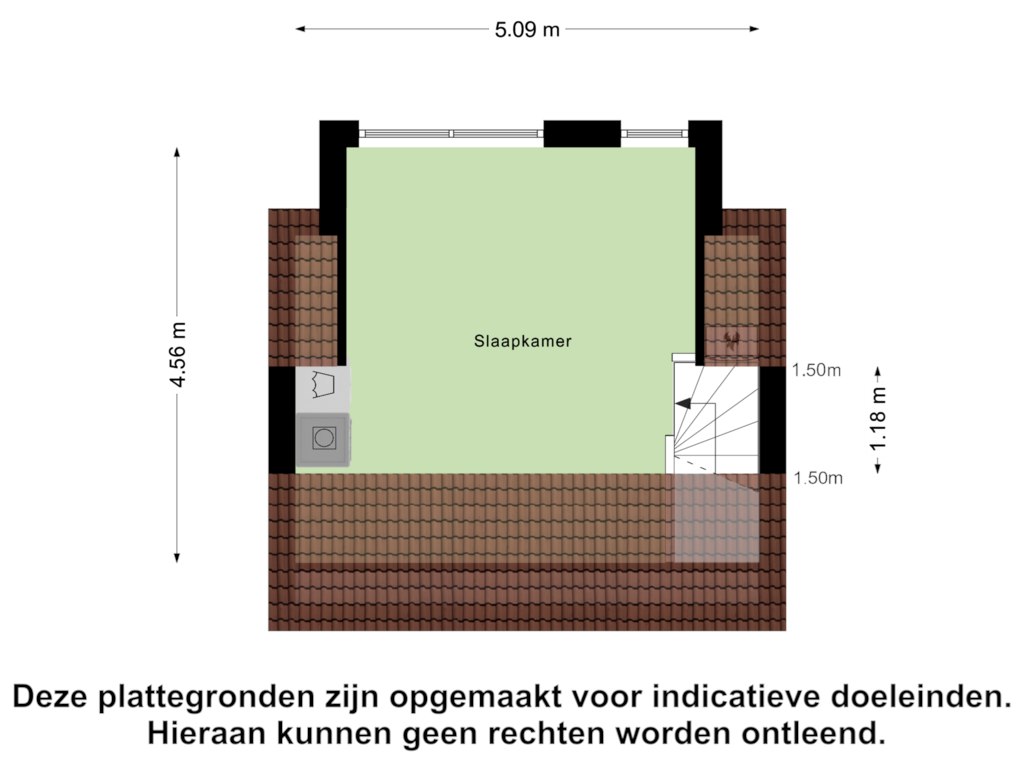 View floorplan of Zolder of Jan van Avennesstraat 49-B