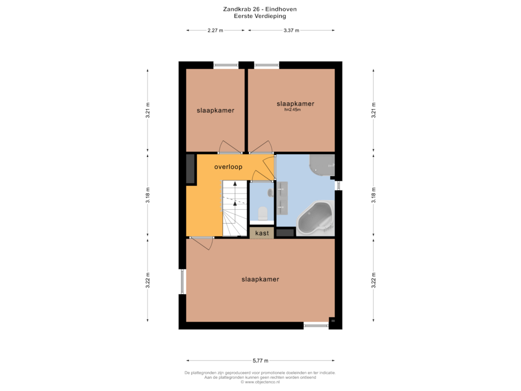 Bekijk plattegrond van EERSTE VERDIEPING van Zandkrab 26